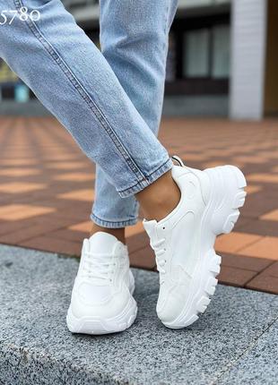 Кросівки білі базові жіночі екошкіра8 фото