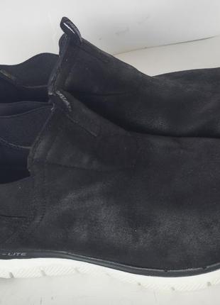 Skechers кроссовки кеды без шнурка черные 41 кожаные4 фото