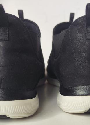 Skechers кроссовки кеды без шнурка черные 41 кожаные6 фото