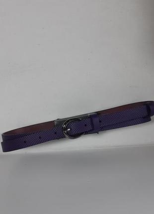 Ремень 02.031.069 узкий (1,5 х 119 см) фиолетовый текстурный с чёрной пряжкой