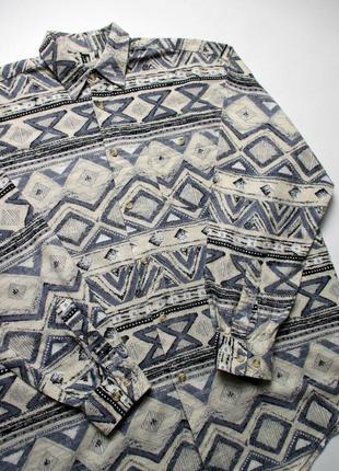 Рубашка vintage 90s "happy life" aztec flanel shirt