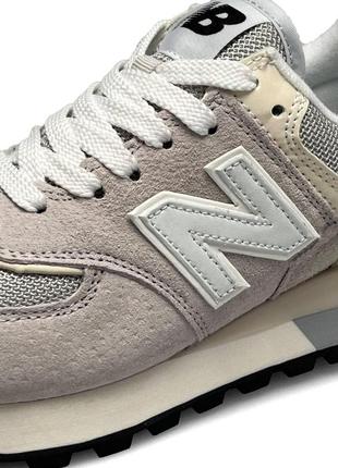 Женские кроссовки new balance classic gray beige серые замшевые повседневные кросы нью баланс3 фото