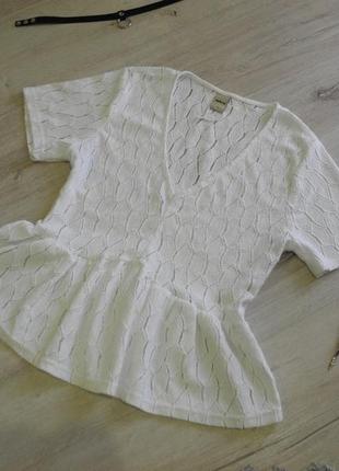Винтажная кружевная блуза с баской-рюшей, в стиле бохо zebra4 фото