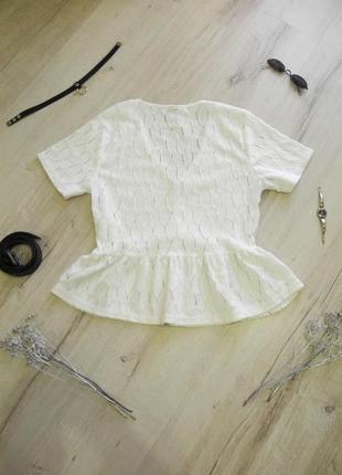 Винтажная кружевная блуза с баской-рюшей, в стиле бохо zebra7 фото