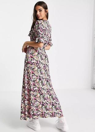 Длинное платье с цветочным принтом asos весеннее летнее платье макси цветочный принт кроше крючком8 фото