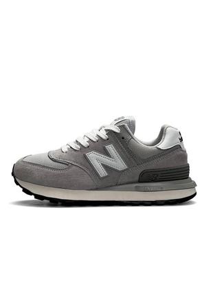 Женские кроссовки new balance classic grey white серые замшевые повседневные кросы нью баланс