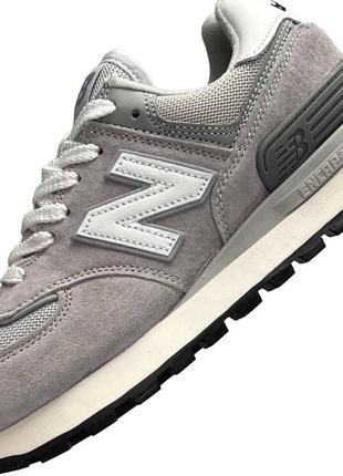 Женские кроссовки new balance classic grey white серые замшевые повседневные кросы нью баланс2 фото