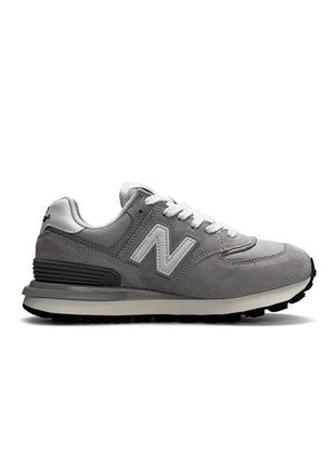 Женские кроссовки new balance classic grey white серые замшевые повседневные кросы нью баланс7 фото