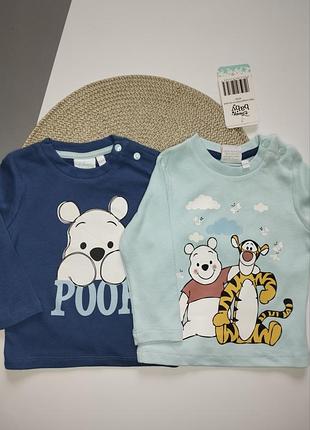Кофта, реглан для мальчика disney baby серии винни пух на 62/68см,86/92 см, комплект из двух штук.