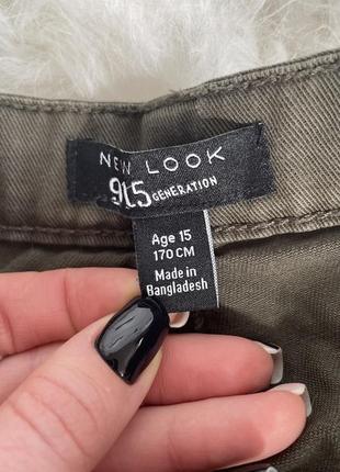 Джинсові штани хакі карго new look розмір 15 років 170 см6 фото