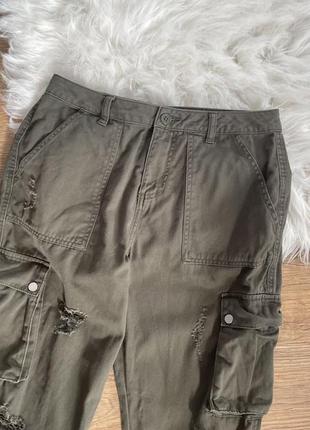 Джинсовые штаны хаки карго new look размер 15 лет 170 см5 фото