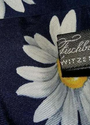 Шовковий двошаровий шарф ромашки christian fischbacher швейцарськість/4203/6 фото