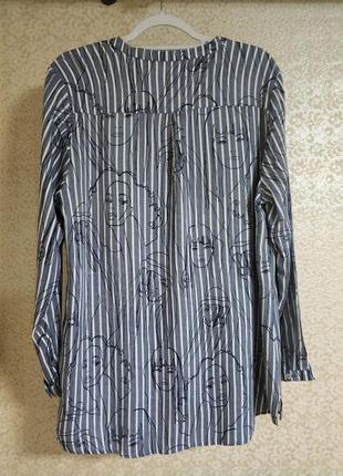 Alba moda актуальна цікава сорочка рубашка блузка принт смужка віскоза бренд alba moda2 фото