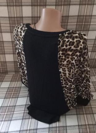 Шикарна нова блузка туніка у леопардовий принт only10 фото