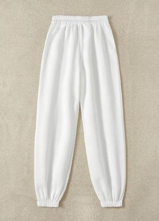 Базові білі стильні якісні штани джогери