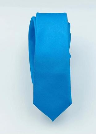 Краватка чоловіча блакитна вузь2 фото