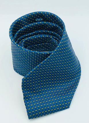 Краватка чоловіча класичний синій із жовтим1 фото