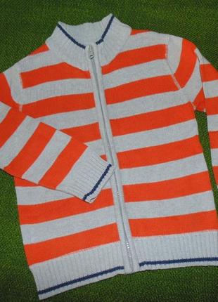 Теплая кофта свитер  на молнии f&f. размер-4-5лет,110см