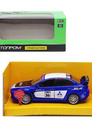 Машинка металлическая "mitsubishi lancer evolution" из серии "автопром" (синяя)