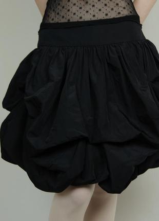Юбка баллон черная драпировки парашют пышная болоневая винтаж винтажная авангард миди макси мини длинная короткая2 фото
