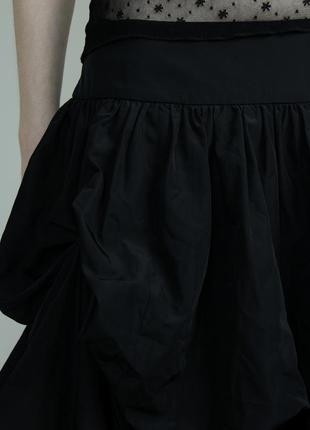 Юбка баллон черная драпировки парашют пышная болоневая винтаж винтажная авангард миди макси мини длинная короткая5 фото
