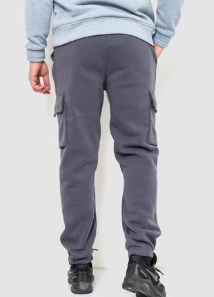 Спорт штани чоловічі карго на флісі, колір сірий3 фото