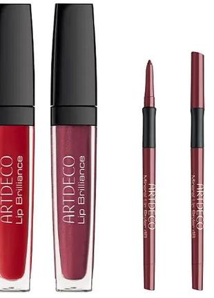 Блеск для губ artdeco lip brilliance 45 - brilliant ruby red (рубиново-красный)6 фото