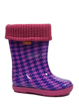 Гумові чоботи demar арт.hawai lux print шанель, рожевий розміри 20-35