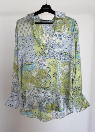 Женская атласная блузка zara размер xs