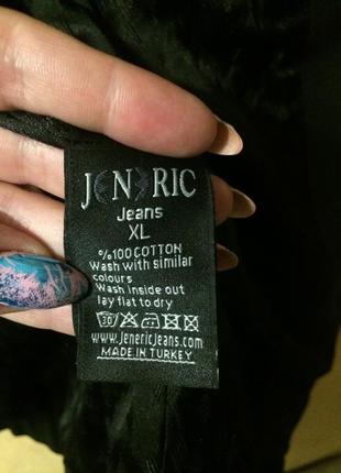 Jeneric jeans куртка с вышивкой байкерская чёрная10 фото