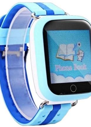Детские умные часы с gps smart baby watch q750 blue, смарт часы-телефон с сенсорным экраном и играми