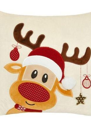 Подушка декоративна "рождественский олень"1 фото