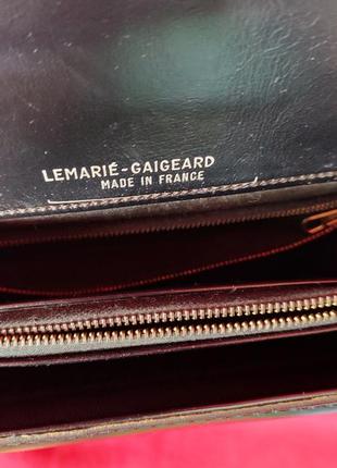 Кожаная франциозия кожа винтаж сумка от lemarie оригинал9 фото