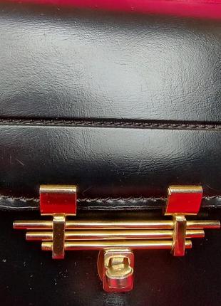Кожаная франциозия кожа винтаж сумка от lemarie оригинал4 фото