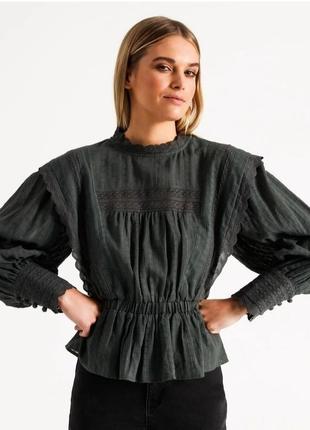 Piper блуза люкс бренд в виде zimmerman, sezane кружевная, стиль винтаж, ажурная блуза, обьемные рукава, рубашка4 фото