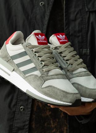 Мужские кроссовки adidas zx 500 rm grey four scarlet 40-41-42-43-44-45