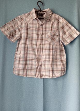 Рубашка в клетку с короткими рукавами h&amp;m 7-8/128