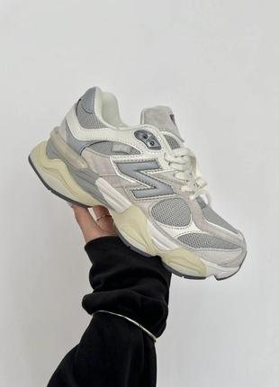 Нью беленс кроссовки серые замша new balance 9060 « light grey beige»