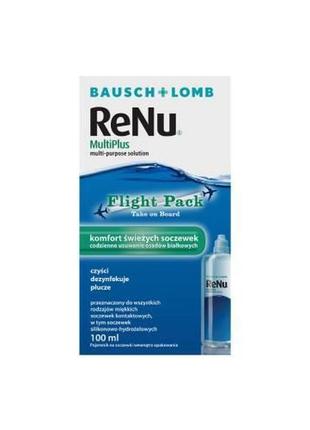 Рідина для лінз бауш, bausch + lomb renu multiplus, 100 мл