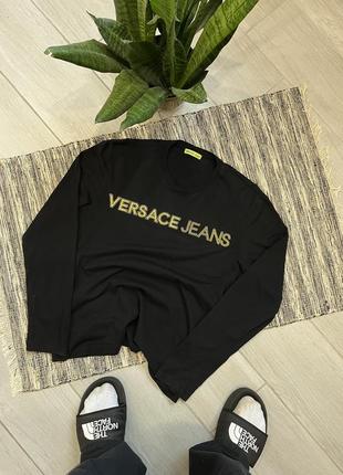 Лонгслів versace jeans з вишитим логотипом лонг versace