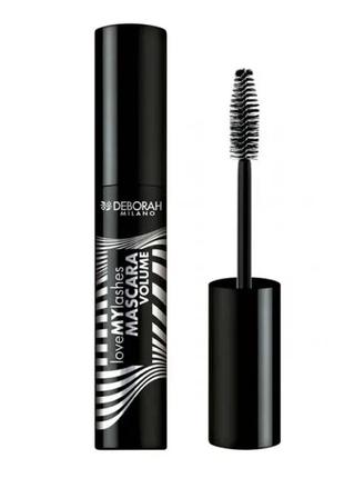 Туш для вій deborah love my lashes volume mascara black (чорний)