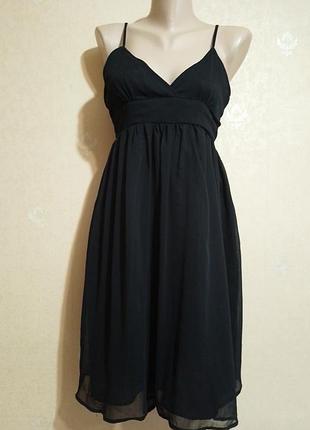 Сукня шифонова чорна на бретелях 4