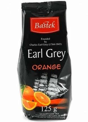 Чай черный листовой bastek earl grey orange с бергамотом и апельсином, 125 г, польша