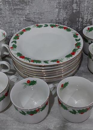 Набір посуду 8 тарілок + 8 чашок англія3 фото