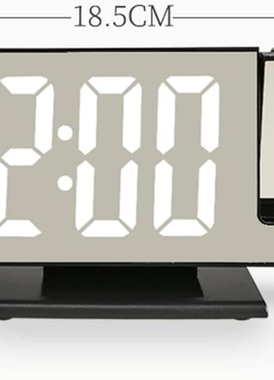 Годинник настільний з проекцією часу на стелю з led дисплеєм та будильником3 фото