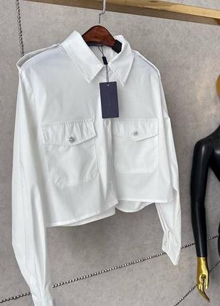 Новая коллекция от prada 2024 рубашка куртка пуговицы в камнях4 фото