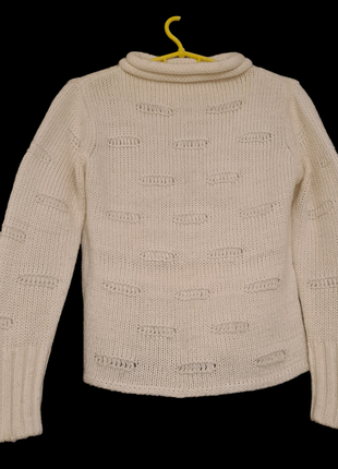 Свитер пуловер белый молочный теплый недорогой2 фото