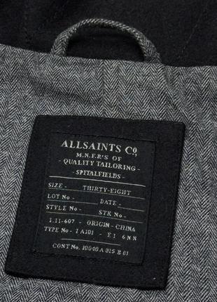 Вовняний бушлат allsaints spitafields пиджак куртка шерстяная пальто8 фото