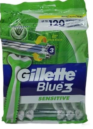 Одноразові станки gillette blue 3 sensitive, 12шт