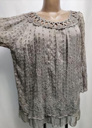 New шовкова блуза вишивка мереживо італія/8274/1 фото